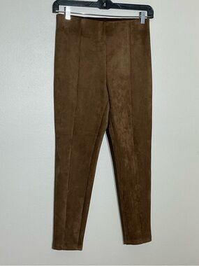LOFT Medium Pull On Brown Faux Suede Leggings